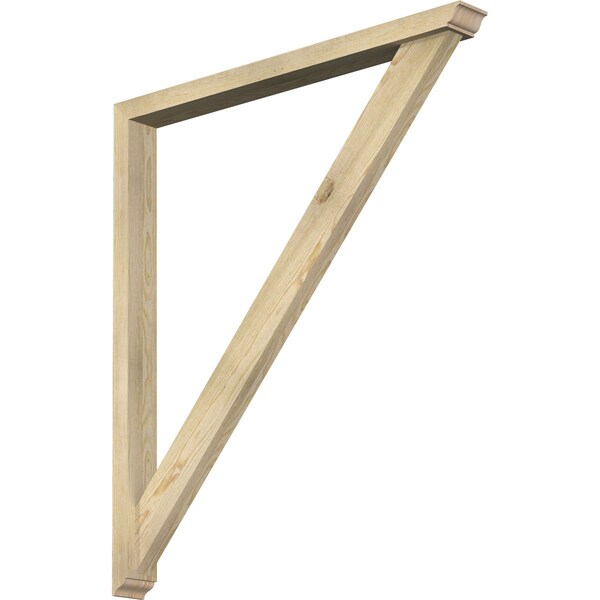 Ekena Millwork Traditional Traditional Rough Sawn Bracket w/ Offset Brace, Douglas Fir, 4"W x 42"D x 48"H BKT0402X42X48TRA01RDF - main